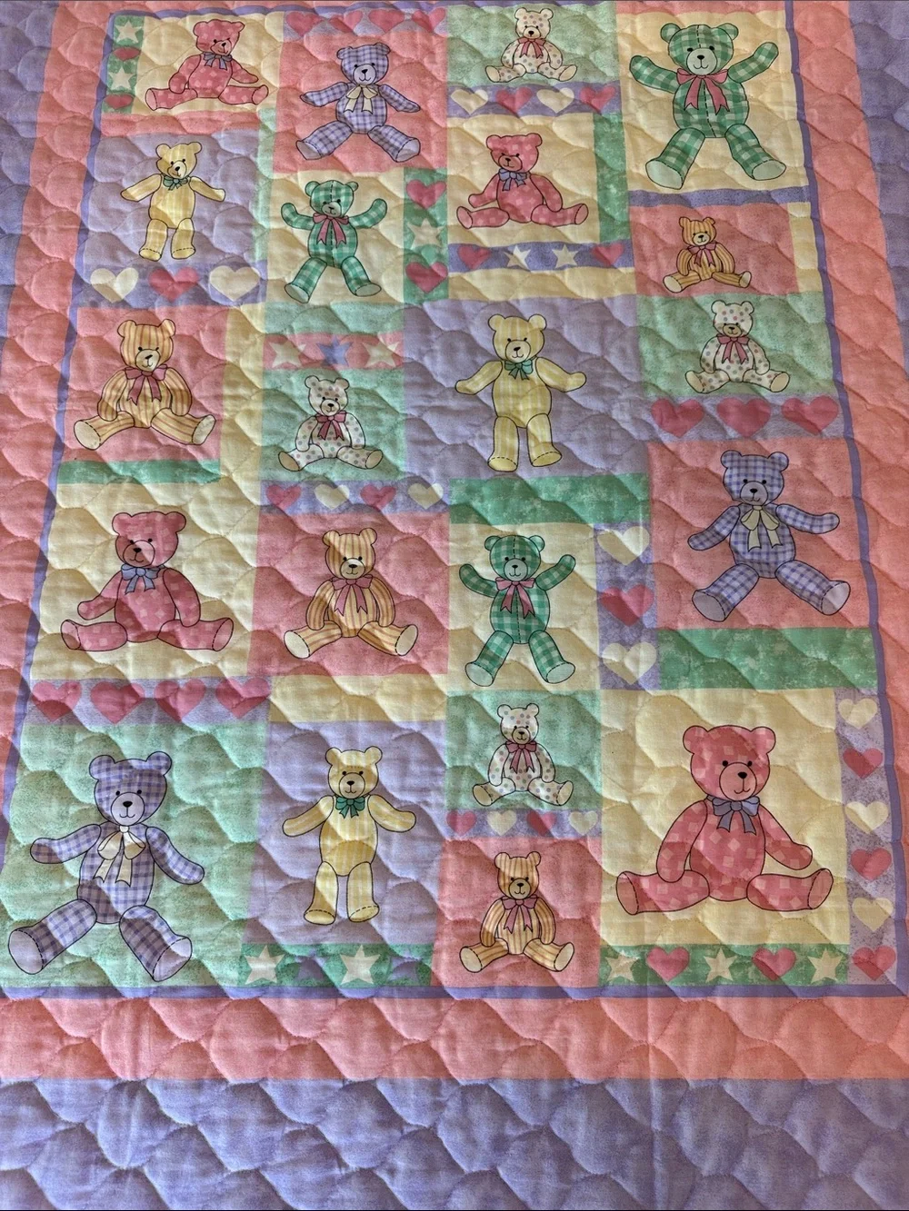 Vintage VIP Cranston Print Works “Cheater” Quilt Print Teddy Bears Panel Only
